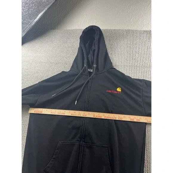 Carhartt Work In Progress Chase Zip Up Hoodie Black Full Zip Mens XL